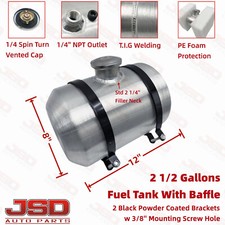 With Baffle 2 12 Gallon 8x12 14 Npt Spun Aluminum Round Gas Tank Fuel Tank