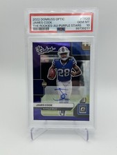 2022 Panini Donruss Optic The Rookies FOTL Purple Stars James Cook Autograph /25