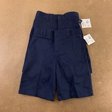 French Toast Boys Size 7 Navy Twill Flat Front School Uniform Shorts 2 Pack NWT