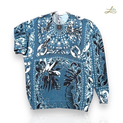 Etro blaue Seidenkrawatte Blumenmuster Handarbeit Made in Italy Luxus Herrenmode