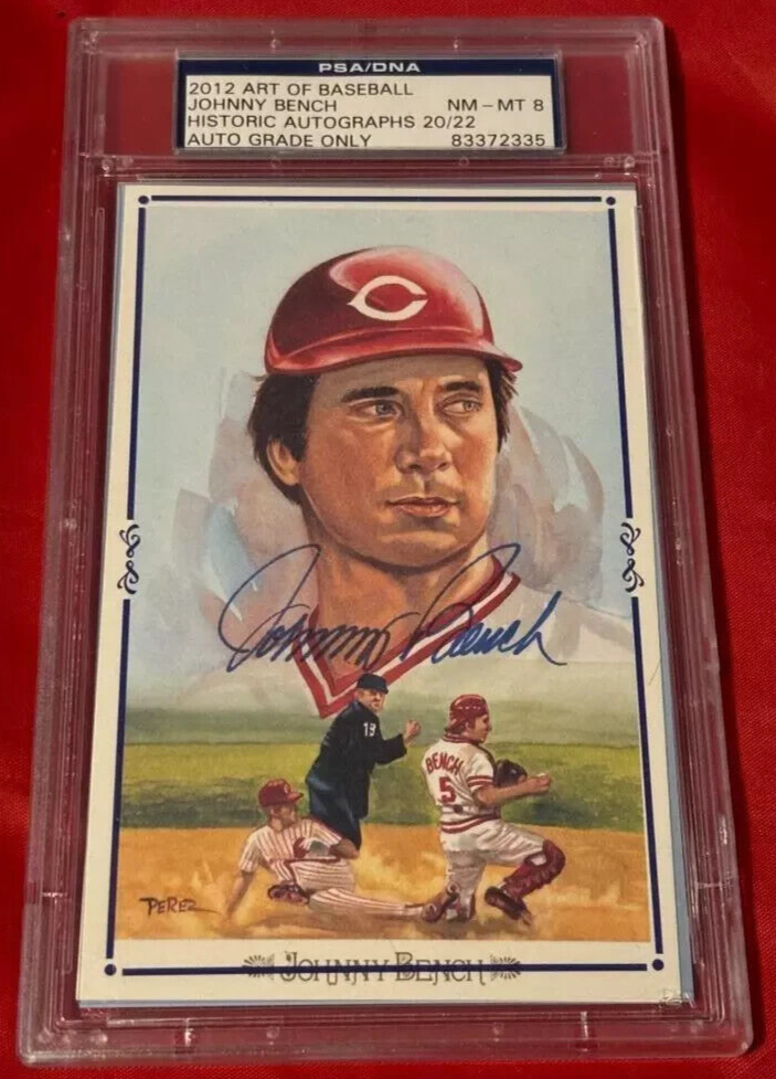 JOHNNY BENCH 2012 ART OF BASEBALL HISTORIC AUTOGRAPHS (Perez