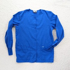 Landau Classics Scrub Jacket Women Size Small Royal Blue
