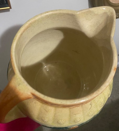Antique Roseville Landscape Water Pitcher 7.5” Yellow Arts and Crafts Pottery - Picture 7 of 7