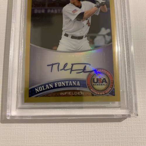 Nolan Fontana 2011 Topps Chrome USA Auto Gold Refractor BB6 30/50 BGS 9.5/10 GEM - 第 3/4 張圖片