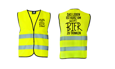 Das Leben ist zu kurz Sicherheitsweste Kostüm Karneval Mallorca Party Security