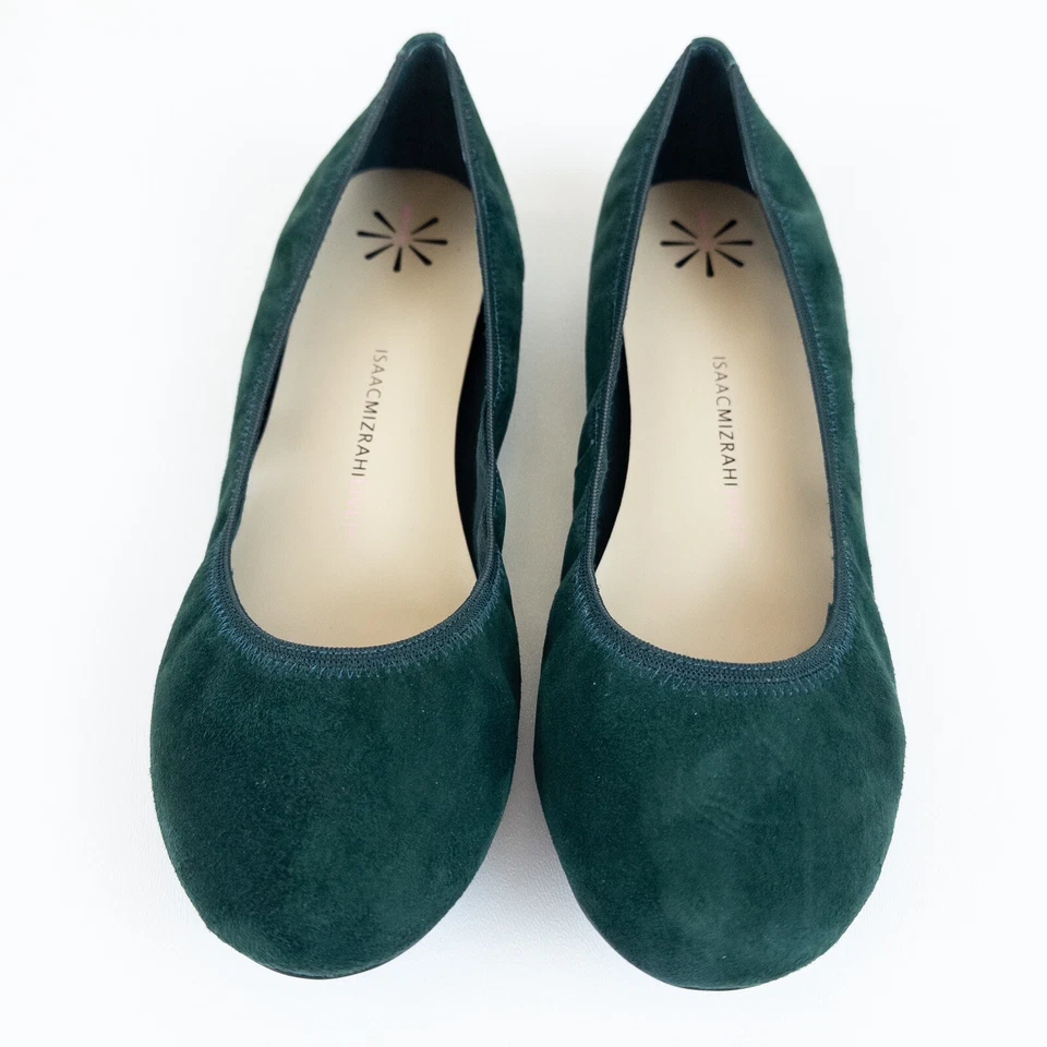 Isaac Mizrahi Live! Zapatos planos para mujer Debbie verde gamuza talla 9W nuevos en caja Foto 2 de 4