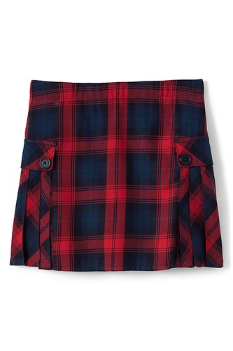 Lands' End Uniform Girls Side Pleat Plaid Above Knee Skort-Red Plaid-(SZ 8)NWT! - Picture 9 of 10