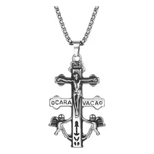 Cruz De Caravaca Cross Pendant Necklace Religious Gifts for Women Men Teens