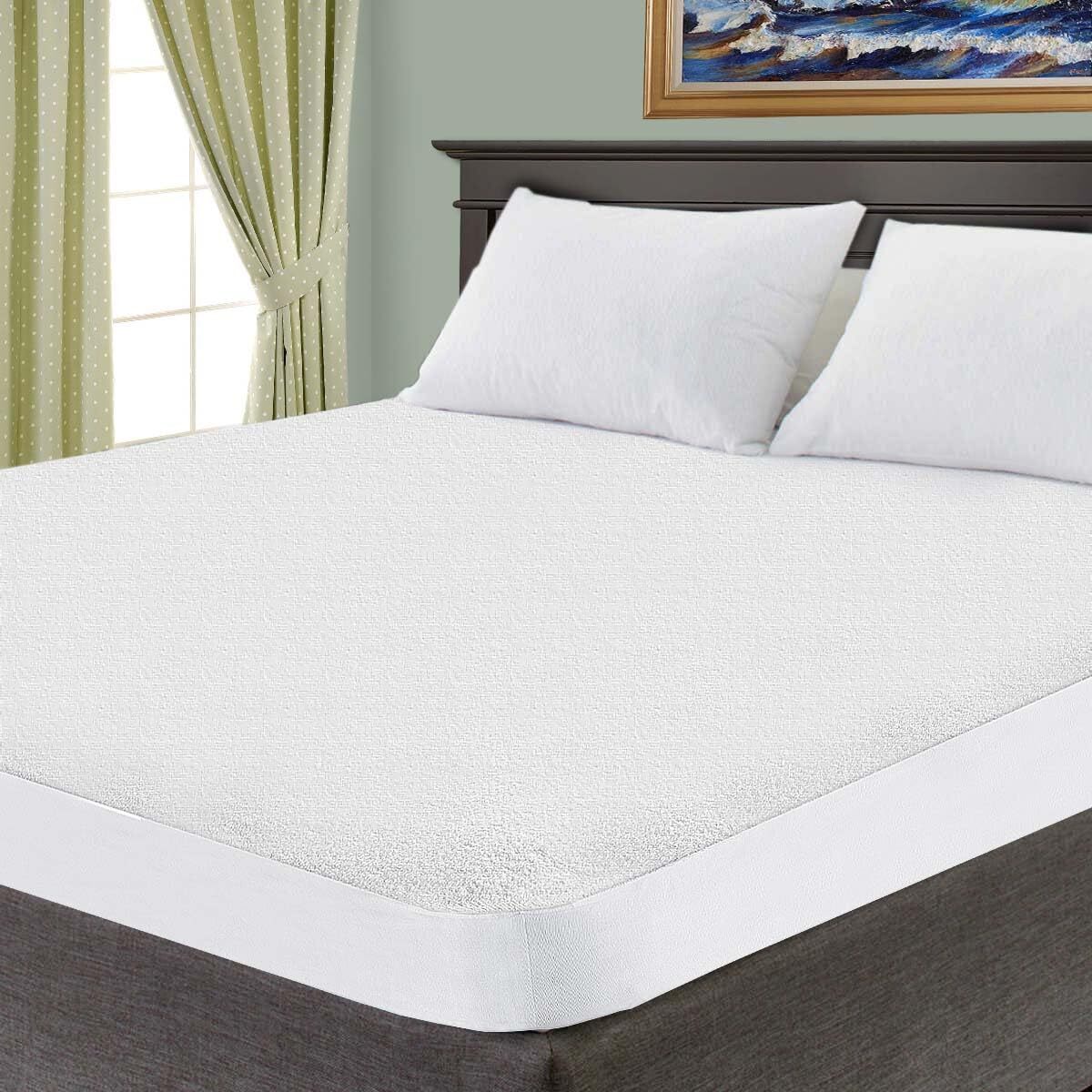Mattress Protector, Waterproof Backing, Soft Cotton Terry, Lightweight, Breat...-image