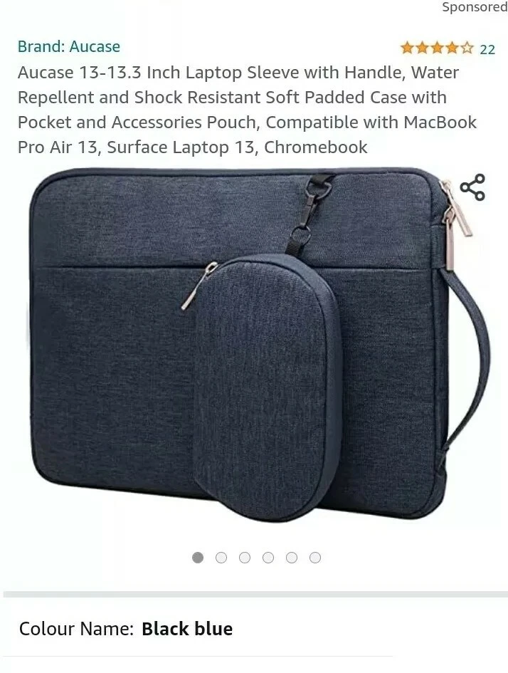 Aucase 13 13.3 inch laptop sleeve with handle water repellent shock resistant. eBay