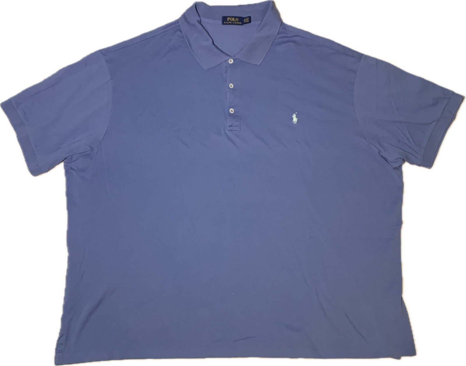 PONY Polo Ralph Lauren Uomo 4XB Blu Cipria Maglia Manica Corta Camicia Elasticizzata