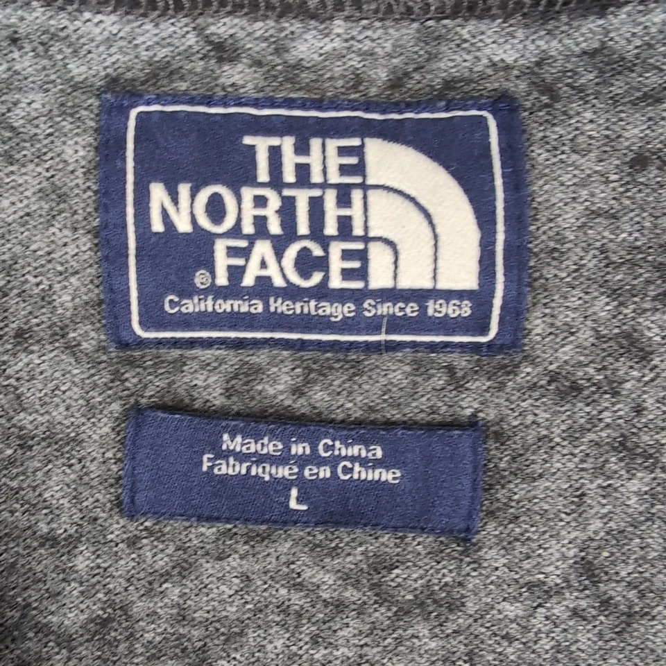 The Northface Sweater Mens Large Wool Blend Quarter Zip Pullover Knit Gray - Image 4 of 4