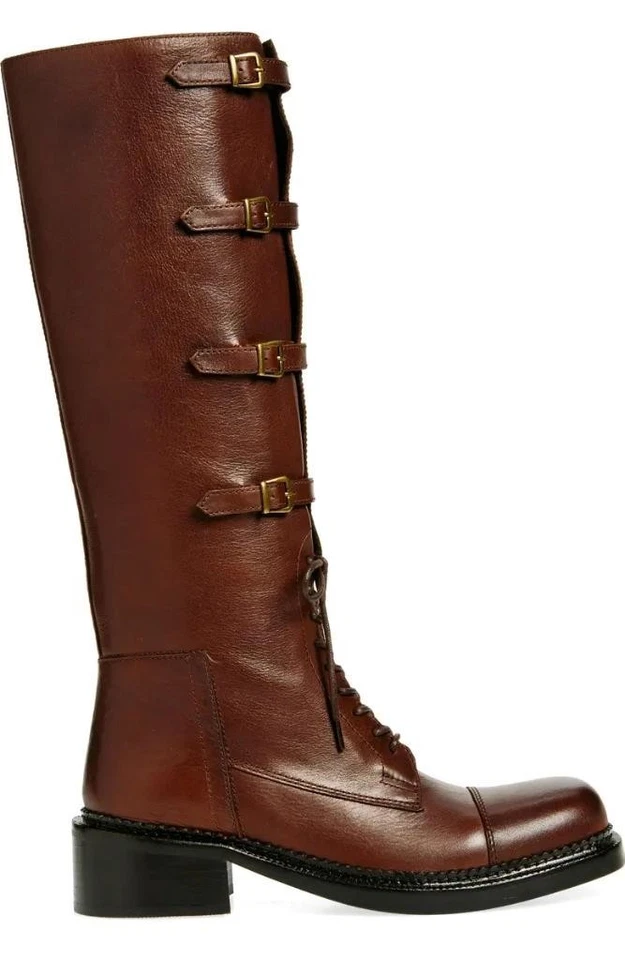 $395 - Jeffrey Campbell Moss колена кожаные ботинки в коричневый размер 10 - Изображение 3 из 4