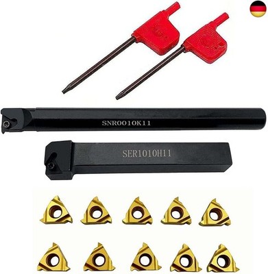 ASZLBYM 14 Stück SER 1010H11 Außengewinde-Drehwerkzeughalter + SNR 0010K11 C