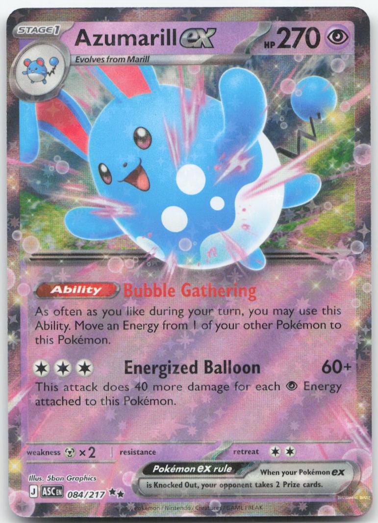 Azumarill ex 084/217 Double Rare Ascended Heroes Pokemon Near Mint