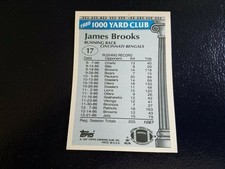 James Brooks Cinn Bengals 1987 Topps 1000 YARD CLUB #17 BLANK FRONT RARE