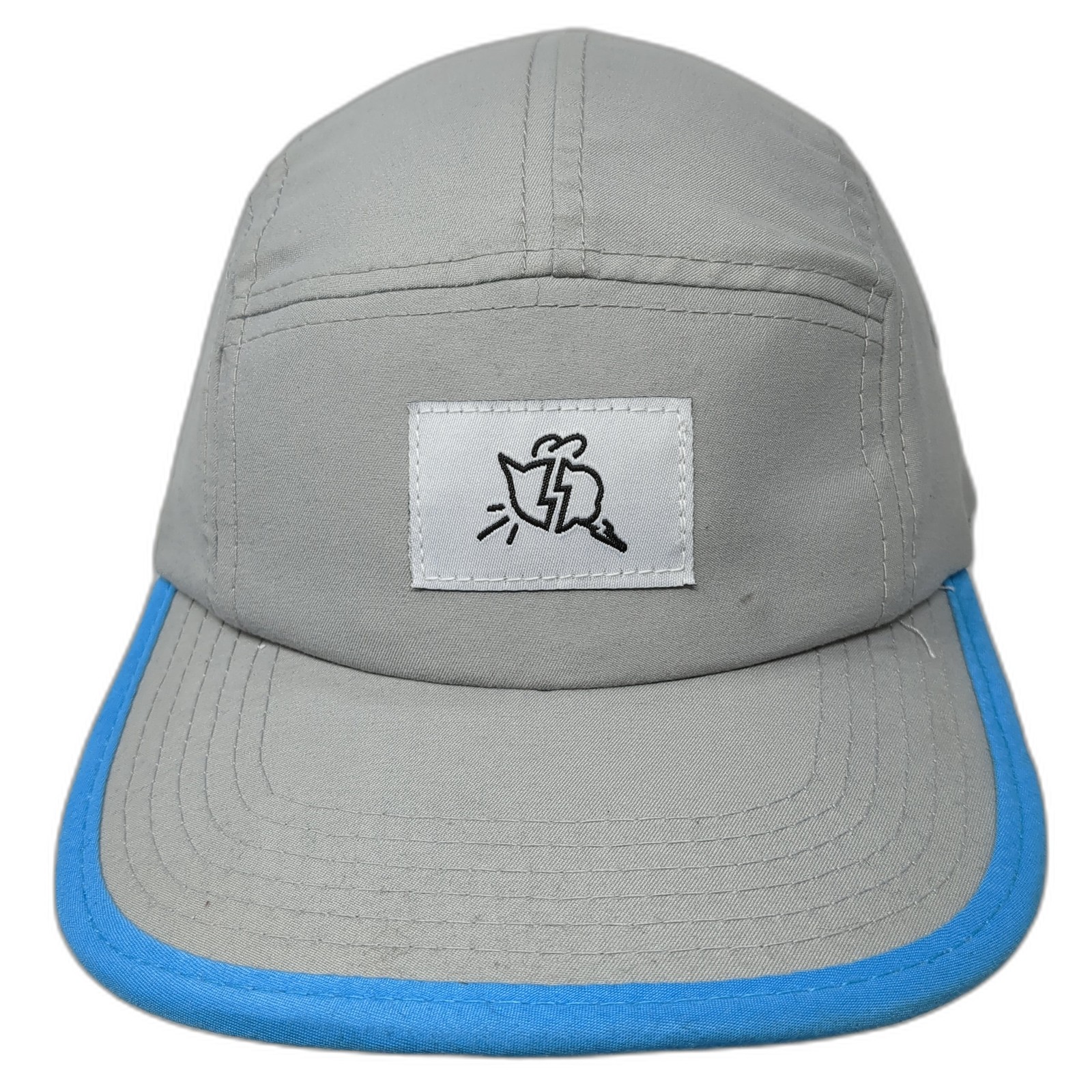 Logo Patch Slideback 5 Panel Hat Gray One Size Ad… - image 1