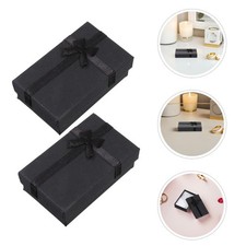 12 Pcs Cardboard Jewelry Boxes With Ribbon Bow Bracelet Organizer Ear Stud Wrap