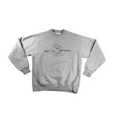 Vintage Walt Disney World Mickey Mouse Sweatshirt Gray Embroidered Pullover XL