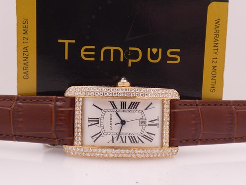 CARTIER TANK AMERICAINE XL W2609156 WITH DIAMONDS BOX&PAPERS AUTOMATIC WATCH