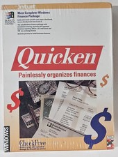 Intuit Quicken 1.01 Software - 1991 IBM Windows OS 5.35" 3.5" NIB Sealed