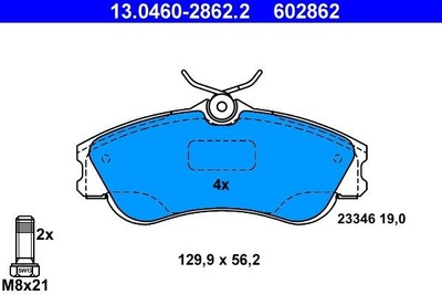 Ate 13.0460-2862.2 Bremsbelagsatz, Scheibenbremse Bremsbelagsatz, Scheibenbremse