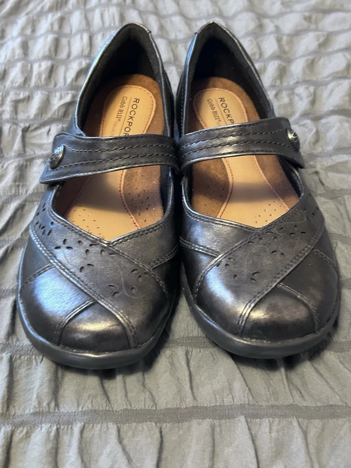 Rockport Cobb Hill Petra Mary Jane Peltre Plano Para Mujer 6 M EE. UU. Correa Oficina Usado en Excelente Condición Foto 4 de 4