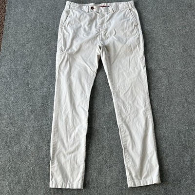 Robert Graham Ripling Pants Mens 36x33 White Pima Cotton Slim Chino Stretch P20
