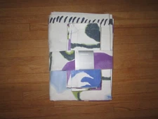 New Marimekko CRATE & BARREL Russu Tablecloth +6 Napkins Blue Purple Abstract