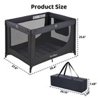 Pamo Babe Portable Foldable Baby Play Yard Playpen, Black, Carry Bag — photo 3
