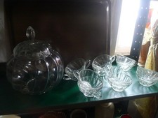 Antikes 13 Teiliges Pressglas  Bowle Service Sehr guter Zustand