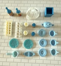 Barbie Kitchen Accessories Blue Dishes Cottage Tea Lot 1980s Vintage
