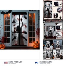 Scary Zombie Hands Halloween Door Cover 79x35 inch Haunted House Banner