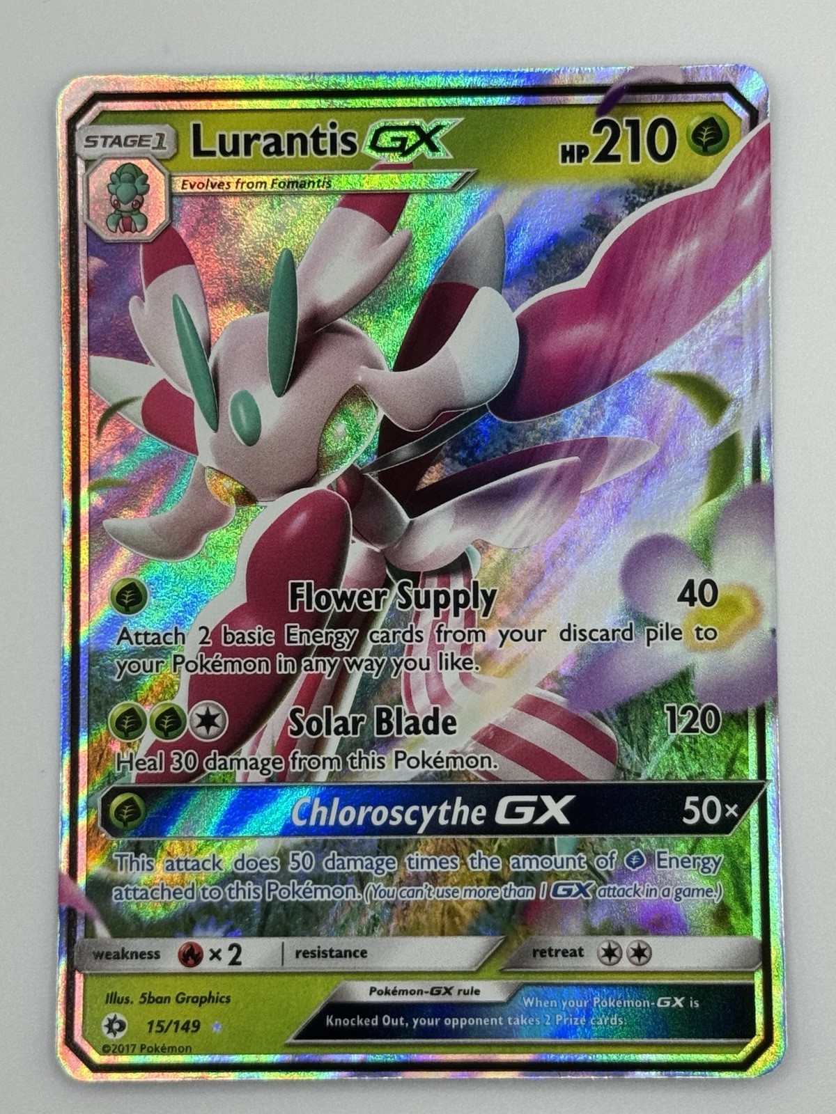 Lurantis GX 15/149 Sun & Moon NM Ultra Rare Pokemon Card