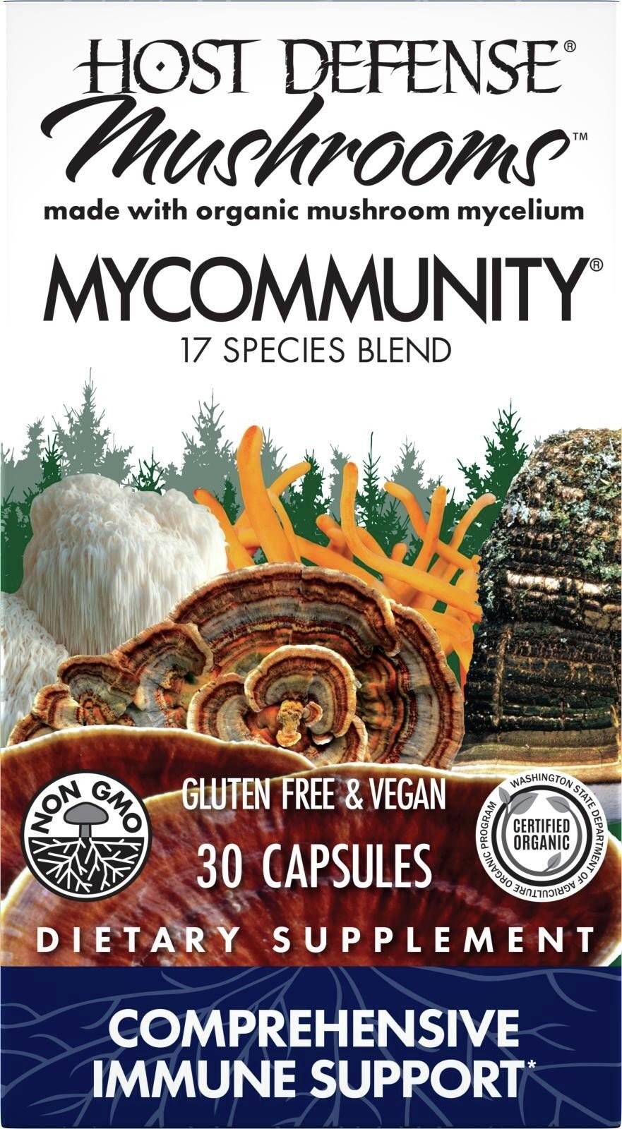 Экстракт Fungi Perfecti/Host Defense MyCommunity 30 капсул