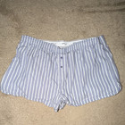 PINK Victoria's Secret Women's Striped Sleep Shorts Blue White Button L — photo 1