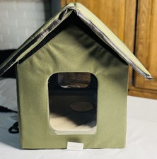 K H Heated Outdoor Cat House- Weather Resistant Insulated 2 Doors