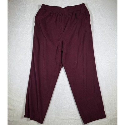 Allison Daley Burgundy Elastic Waist Pull On Pants Size 18 Polyester Spandex
