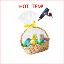 LazyMe Easter Basket Cellophane Shrink Bags, 24x30 inch, Shrink Wrap Bags Large,