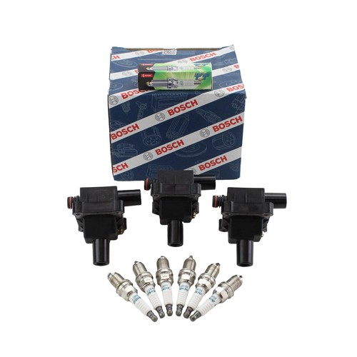 Bosch 3 Ignition Coil Denso 6 Iridium TT Spark Plug Kit For W124 W202 R129 L6 - Picture 1 of 3