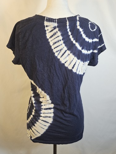 INC International Concepts Womens Top XL Navy Tie Dye Embellished V Neck - Picture 3 of 5