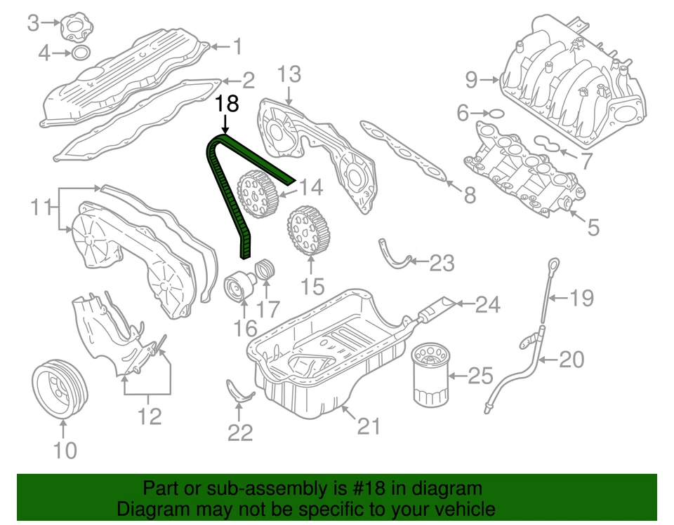 Correa de distribución original Nissan 13028-0B785 Foto 3 de 4
