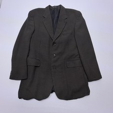 Riggings Mens 100 Wool Blazer 3 Button Sport Coat Olive Black Micro Check 42R