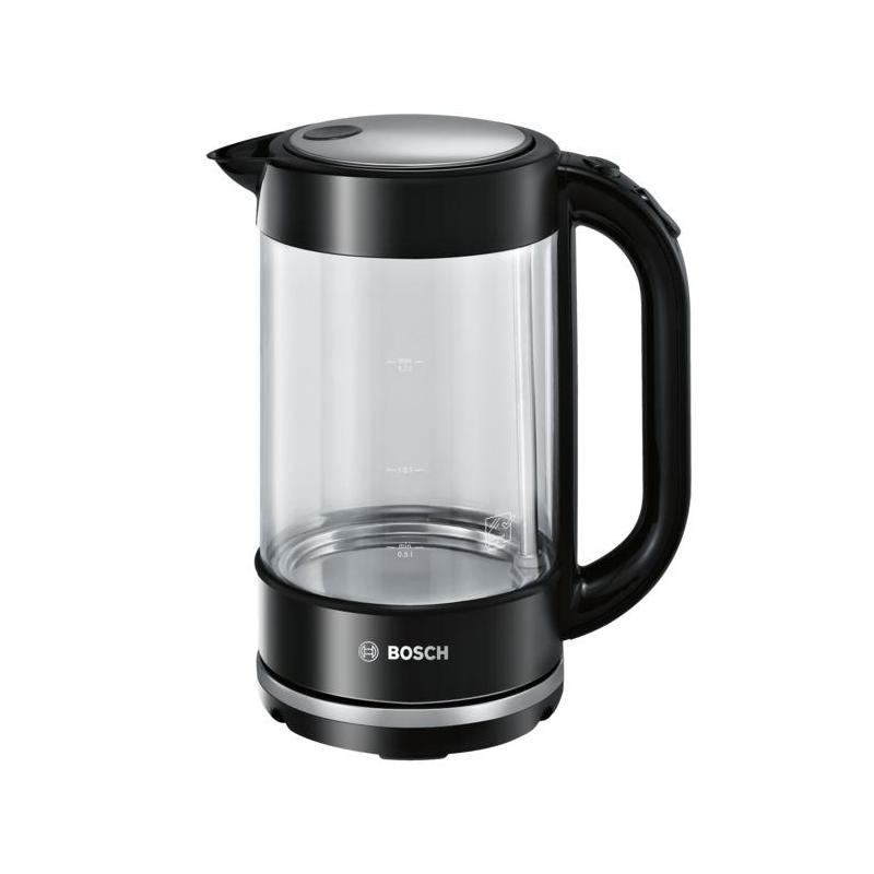 Bosch TWK70B03 electric kettle 1.7 L 2400 W Black, Transparent