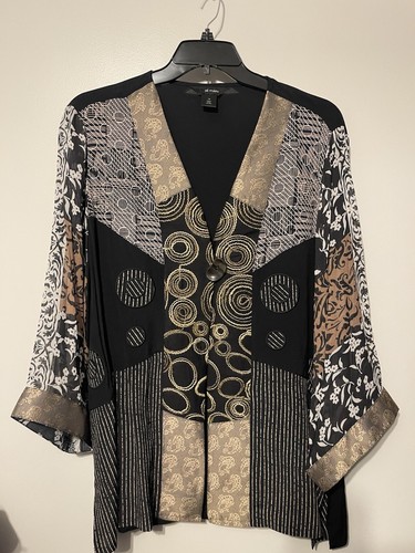 Ali Miles Paisley Jackard Print Embroidered Detail 1X Stunning Cruise Event NWT - Picture 3 of 7