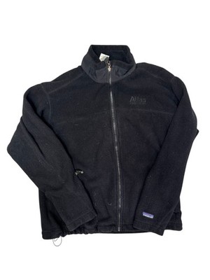 Patagonia Radiant Jacket Mens Large Black Polartec Fleece Full Zip Company Logo