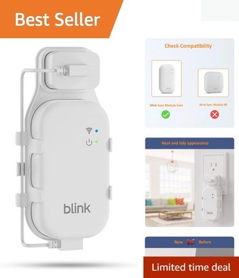 No-Drill Wall Outlet Mount for Blink Sync Module Core - Clean Cable Management