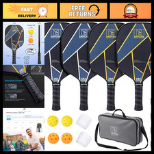 Pickleball Paddle Set of 4 - USAPA Approved, Carbon Fiber Rackets, 6 Balls  Bag