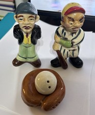 Rare 1950's BASEBALL Salt and Pepper Shakers-and Catcher’s Mitt & Ball -JAPAN