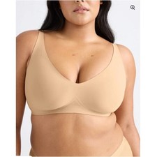 Knix NEW Revolution V-Neck Warm Sand Nude Seamless Wireless Bra 36A 36B 36C